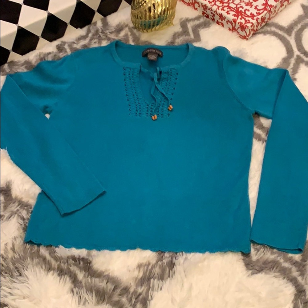 Vintage 90’s Copper Key Blue Sweater